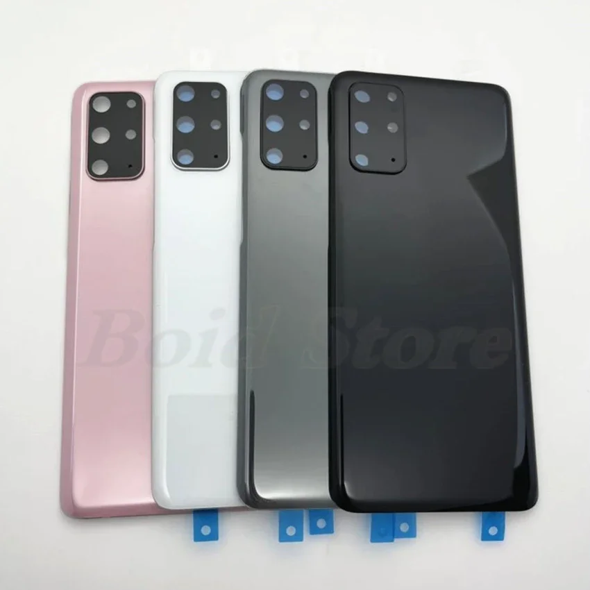 Casing penutup belakang Baterai untuk Samsung Galaxy S20 Plus G985 G985F Panel kaca casing Housing pintu belakang dengan lensa kamera