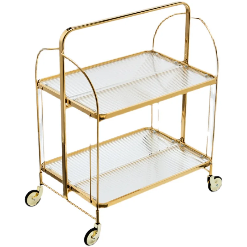 

Cart Foldable Glass Living Room Bedroom Storage Shelf