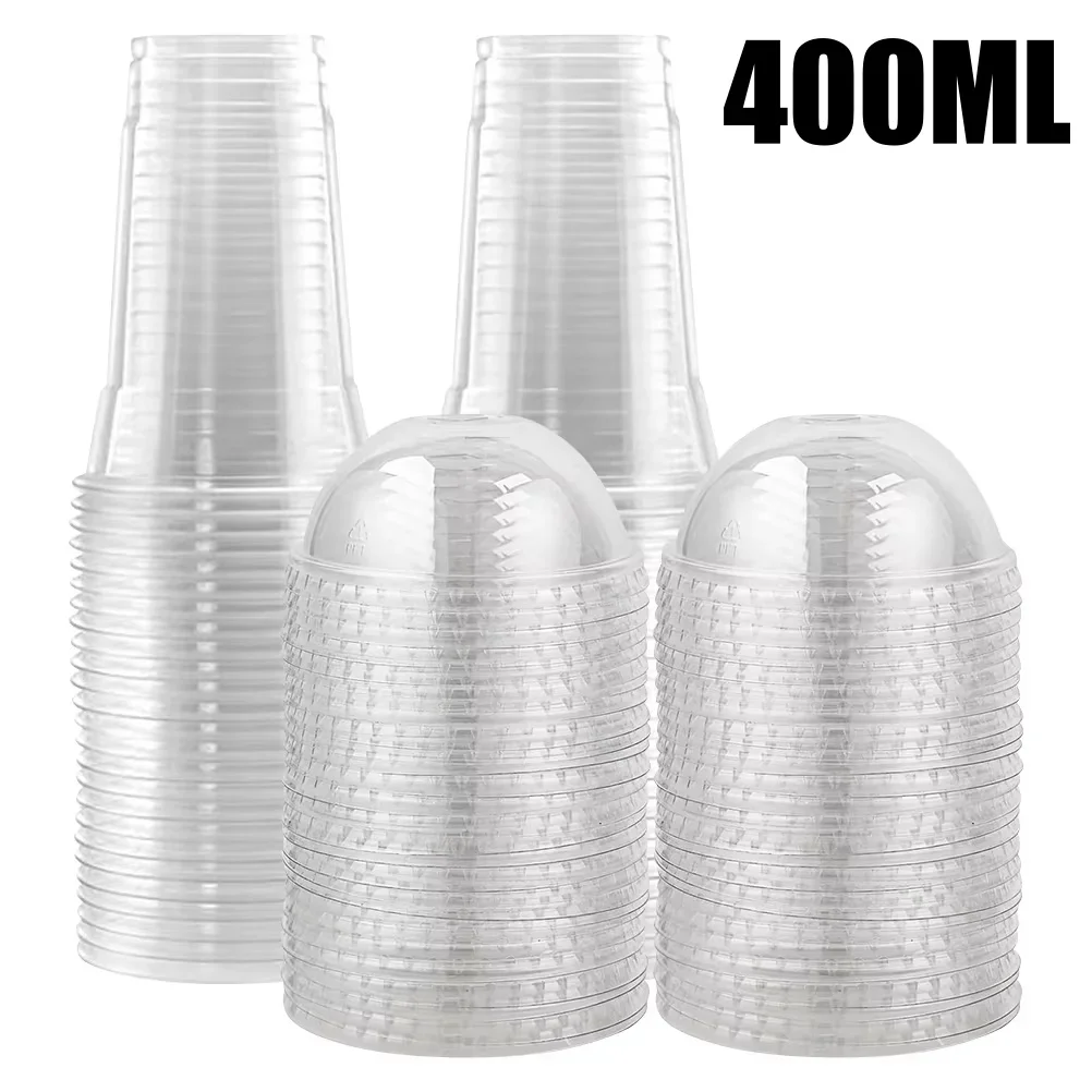 400ml 100% Biologisch Afbreekbaar Recyclebaar Transparant Wegwerpdrank Plastic Pla Melk Thee Koffie Vloeibare Beker met Stro - afbeelding 1