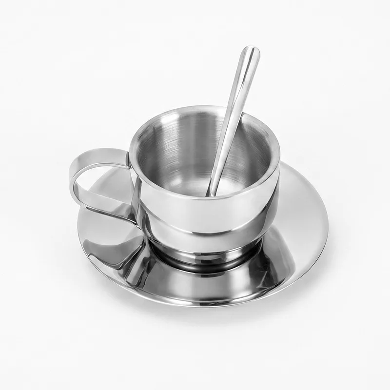 304 Stainless Steel Coffee Mug Set Luxury High Aesthetic Drinking Cup for Daily Leisure Home Beverage Serving