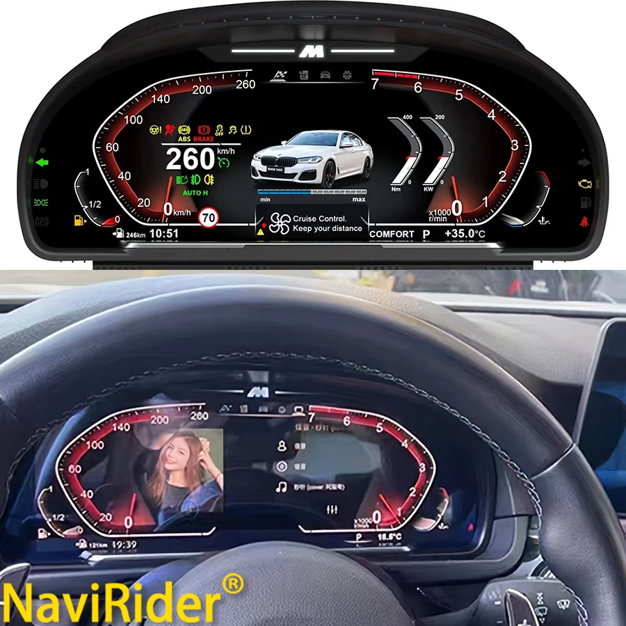 

12.3" Linux System For BMW 5 Series X5 7series F10 F15 F01 Car Digital Cluster LCD Dashboard Auto Meter Upgrade Virtual Cockpit