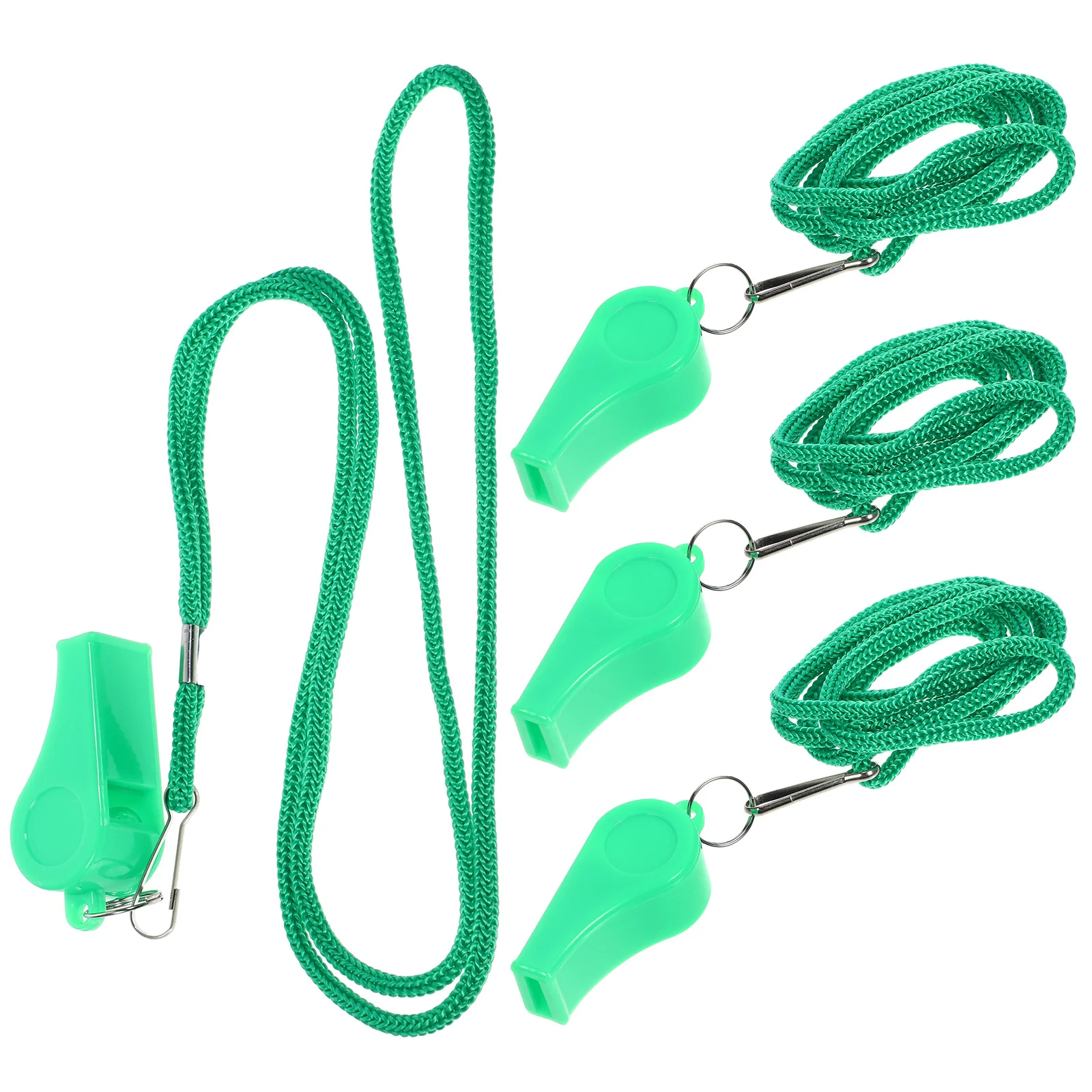 

4pcs Plastic Survival Whistle With Lanyard For Sports Referee Outdoor Safety Emergency Multipurpose Portable Whistle
