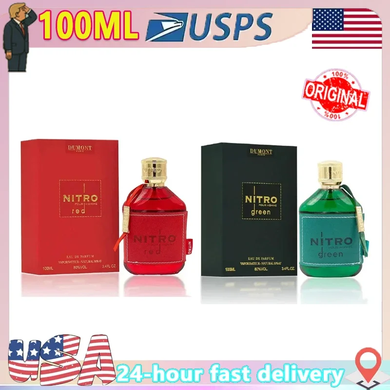 3.4oz NITRO RED - Eau De Parfum - عطر فاخر للرجال - عطر الفاكهة والخشبية والزهور والذكرى - يدوم طويلاً