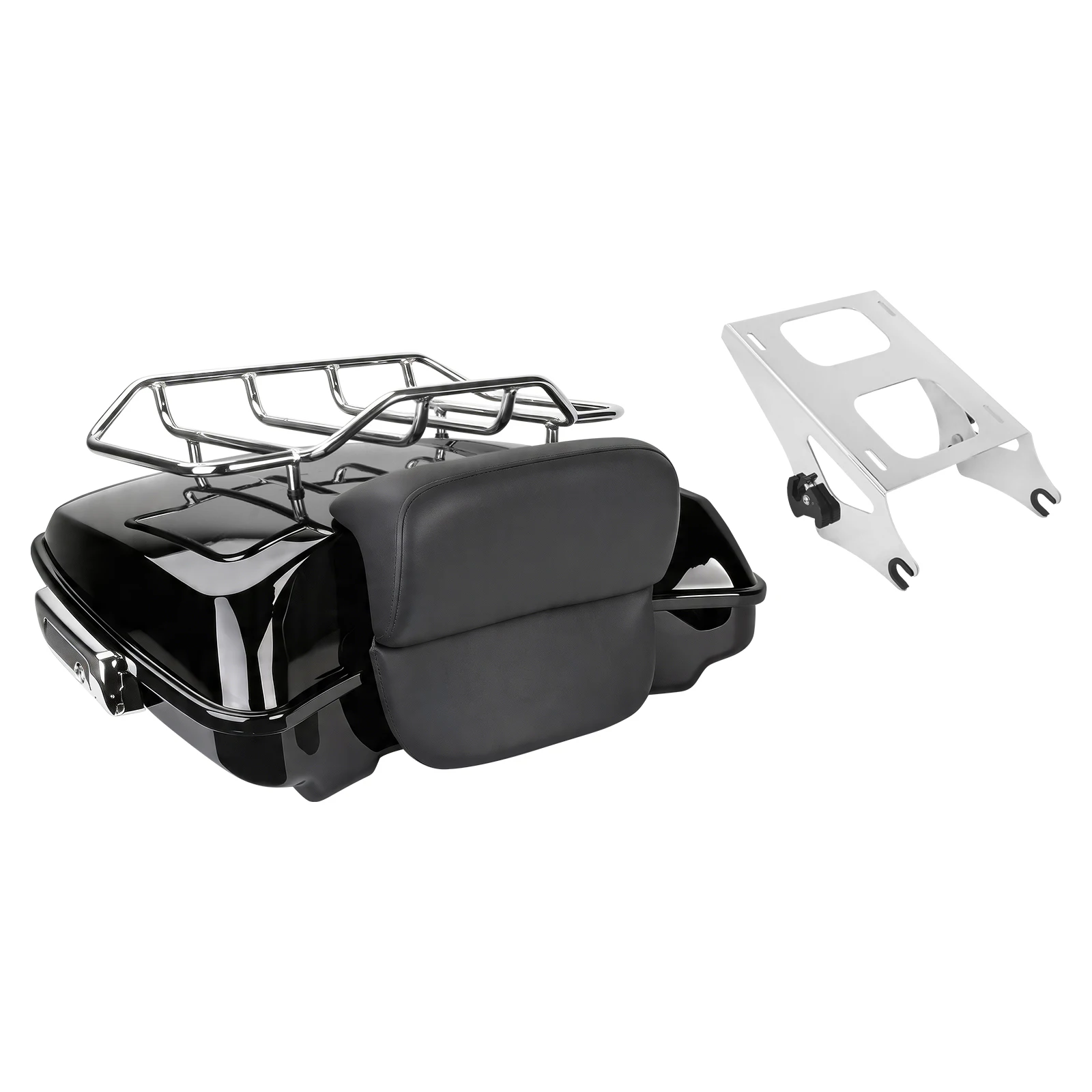 

Motorcycle Razor Tour Pack 7.5" Trunk Bag Luggage Rack & Backrest Rear Tail Box For Harley Touring Road King Electra Glide 14 Up