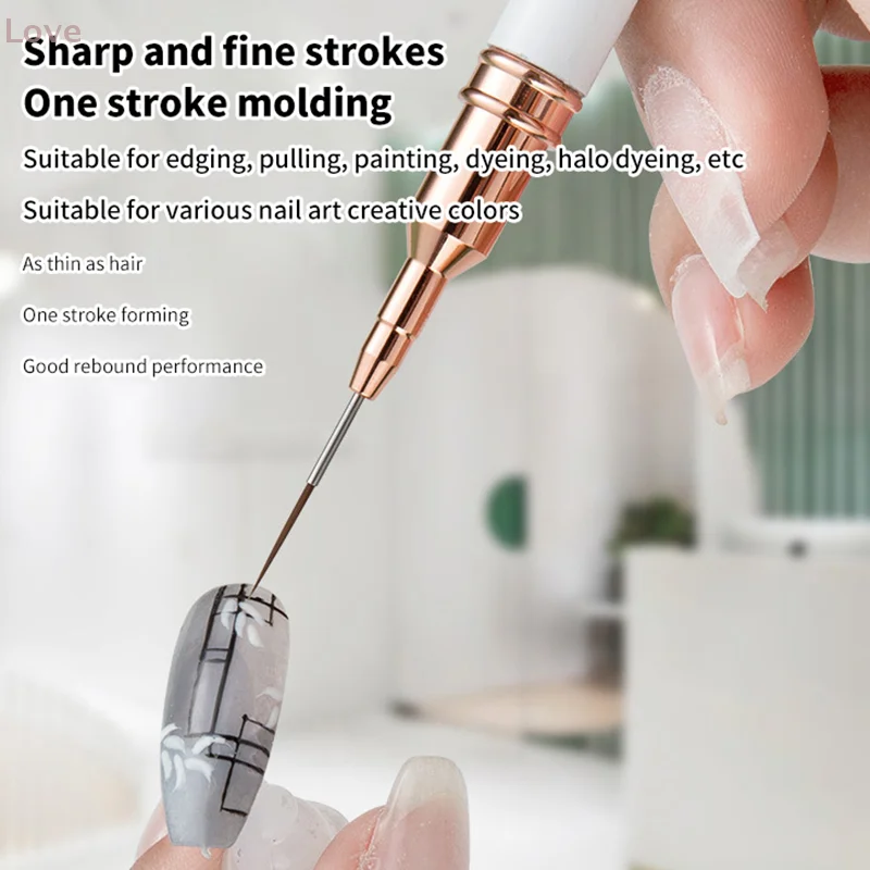 [L & P] 1 قطعة مسمار الفن بطانة فرش خطوط ممدودة شريط رسم الأشعة فوق البنفسجية هلام اللوحة مسمار تصميم القلم المهنية مانيكير أداة