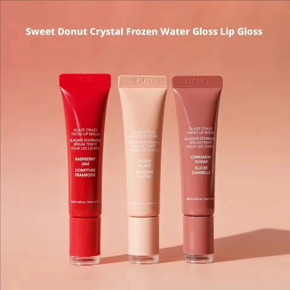 Vendita calda di Natale Nuovo lucidalabbra Balsamo idratante leggero Lucidalabbra colorato polipeptidico Siero Ciambella di frutta Lucidalabbra Cosmetici