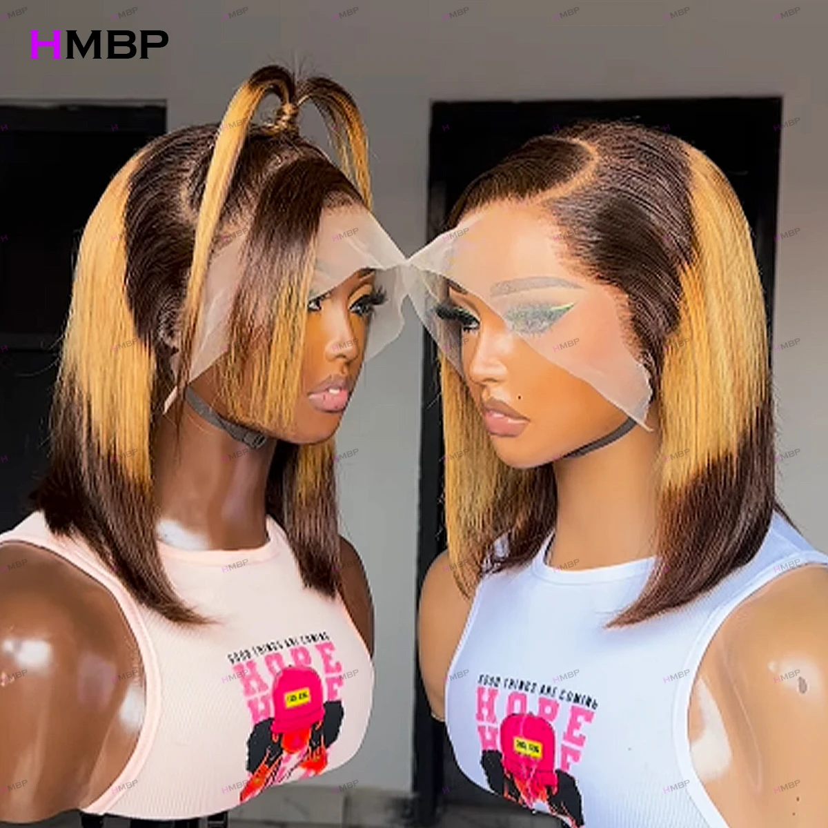 

Ombre Color Straight Wigs 360 Hd Lace Frontal Wig Perruques Cheveux Humains Glueless Lace Frontal Wig Human Hair For Women HMBP