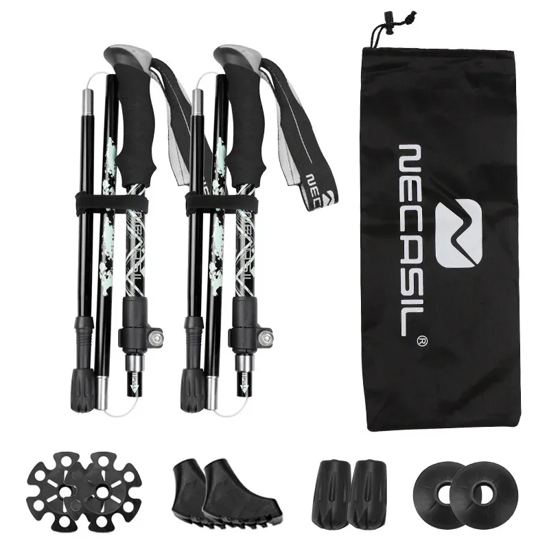 

2Pcs Ultralight Trekking Poles Walking Sticks Hiking Canes Folding Aluminum Walking Pole Nodic Walking Sticks