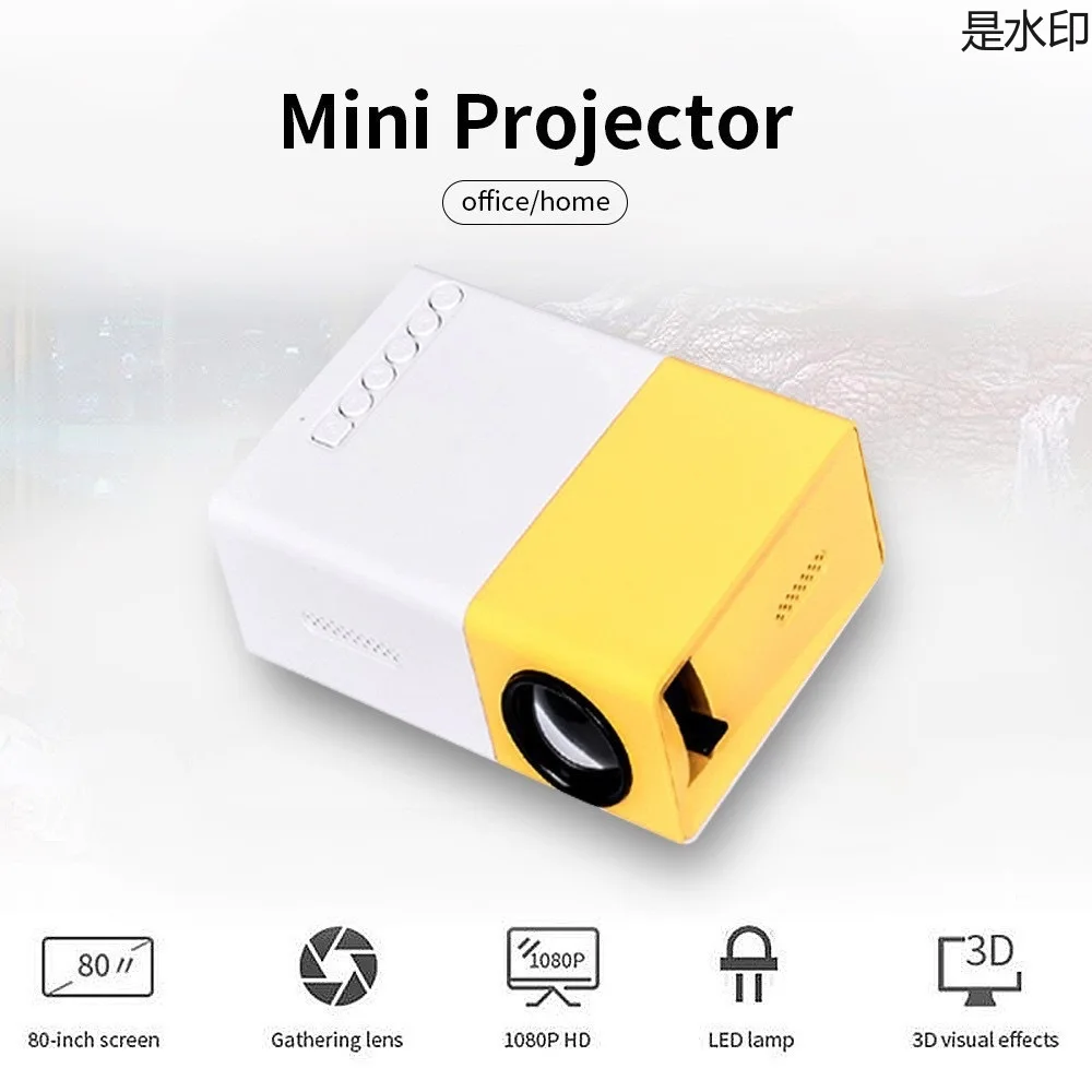 YG300 Mini Projector Portable Projector Wifi Smart 1280 720P Full HD Office Home Theater Video Mini Projector Mobile Projection