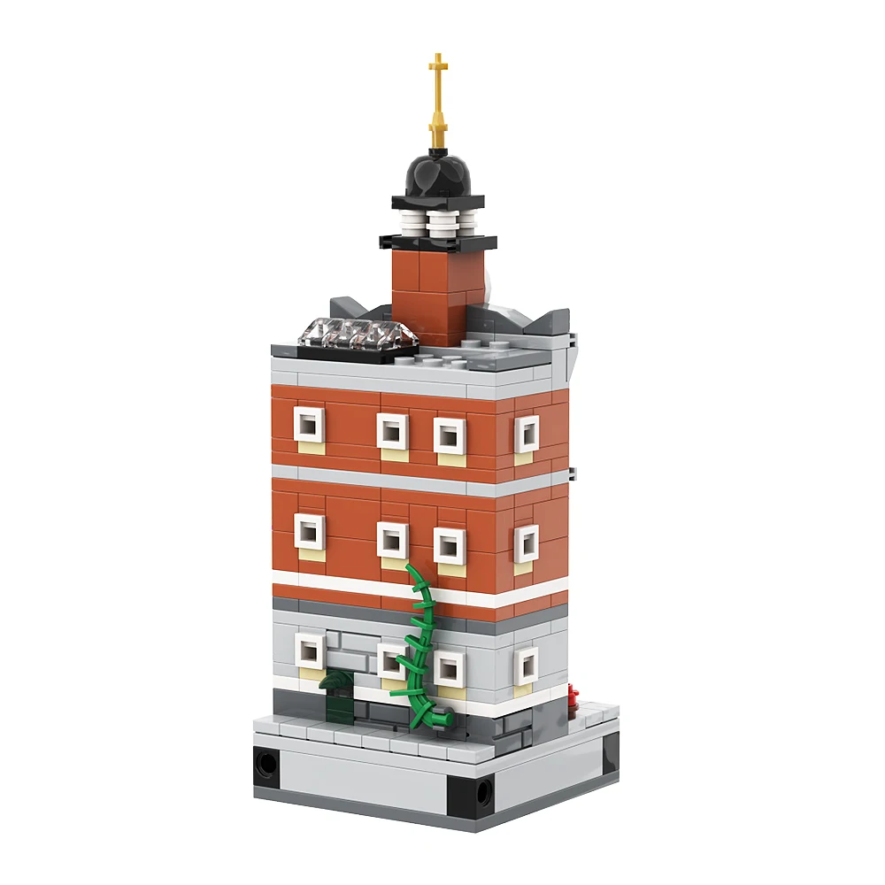 MOC Miasto Widok Ulicy Architektura Ratusz 8x8 Architektura Zestaw Klocków Budowlanych Miejskie Zabytki Domy DIY Edukacyjne Zabawki z Klocków