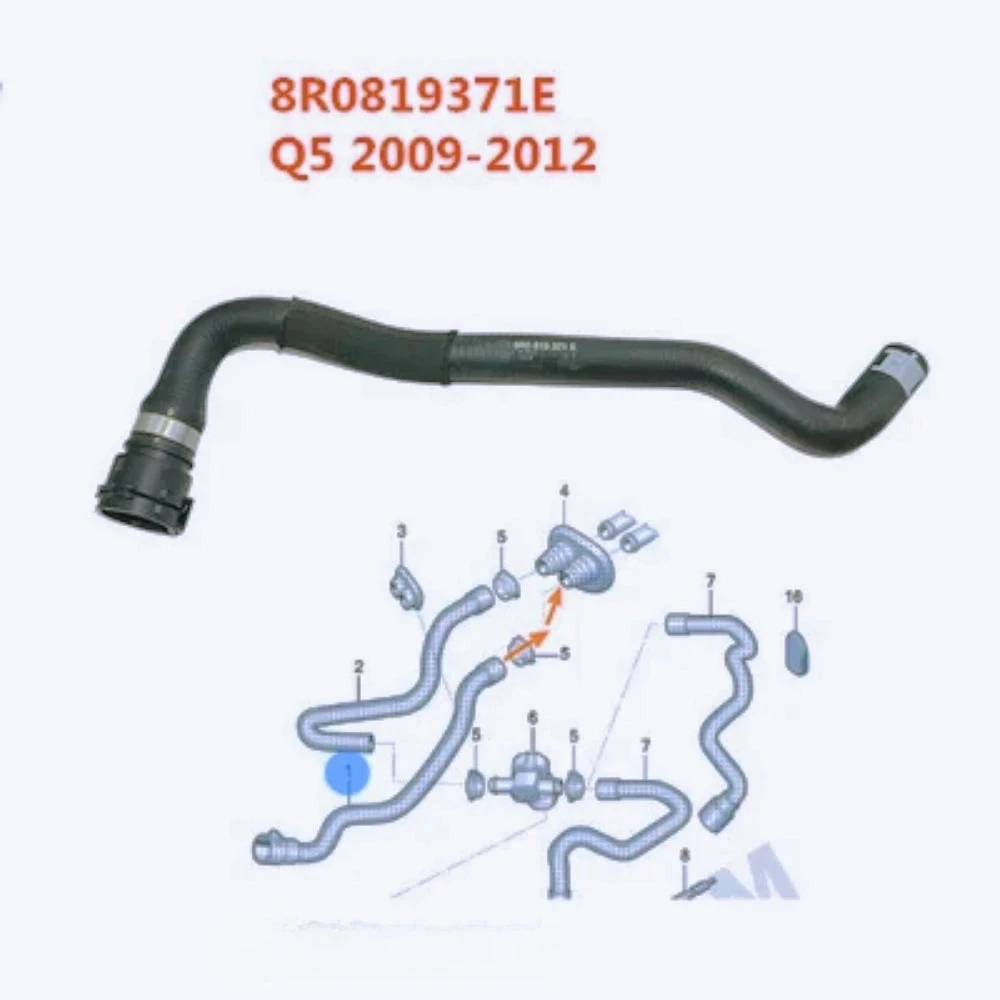 

ZZ-Engine Coolant Heater Water Hose Pipe For Audi Q5 2009-2012 8R0 819 371 E 8R0819371E