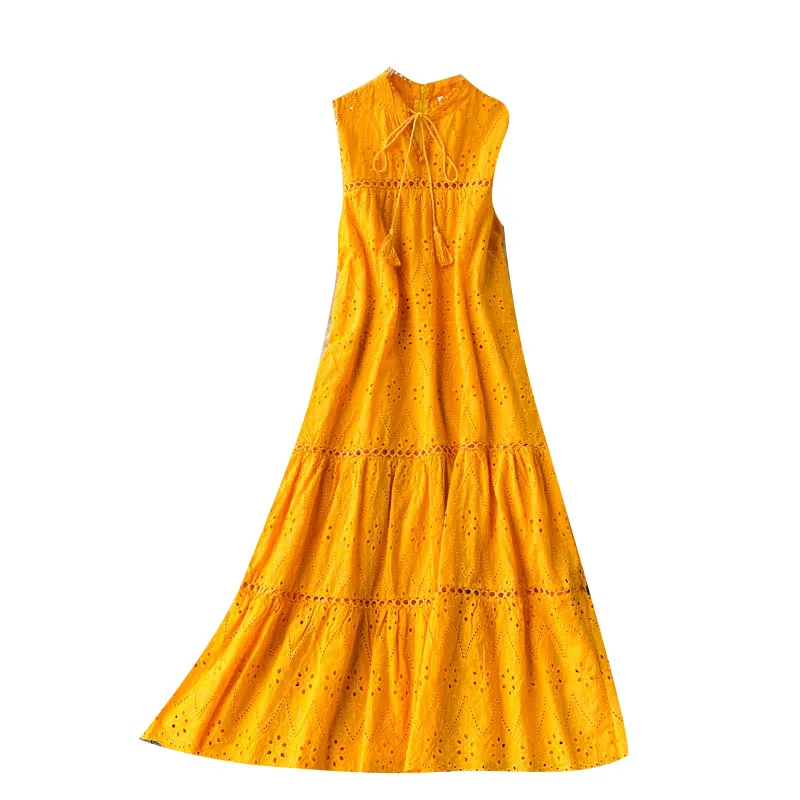 n A-Linie Maxi Dr Hollow out Svel Vaion Rock Korean Sle round Ne High Waist Single Piece Other Material