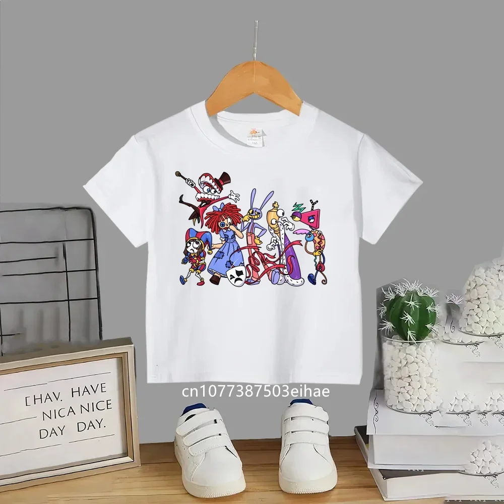 The Amazing Digital Circus Children Daily T-shirt, Fashion Anime Cotton Short Sleeve Tops, Boys Girls Outdoor Summer Clothing