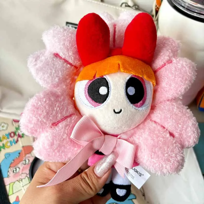 

the Powerpuff Girls Anime Cartoon Doll Flower Series Pendant Cute Plush Backpack Decorative Toy Gift for Fans