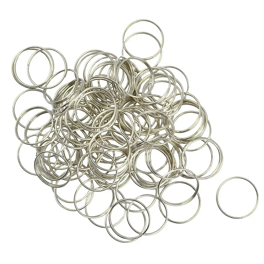 

100 Pieces Steel Key Rings Chains 0.7x18mm Split Hoop Pendant Chain Double