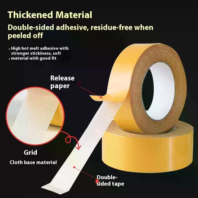 3/2/1pcs Super Adhesive Double Sided Cloth Traceless Carpet Base Tape With Strong Fixation High Viscosity For Waterproof Translu