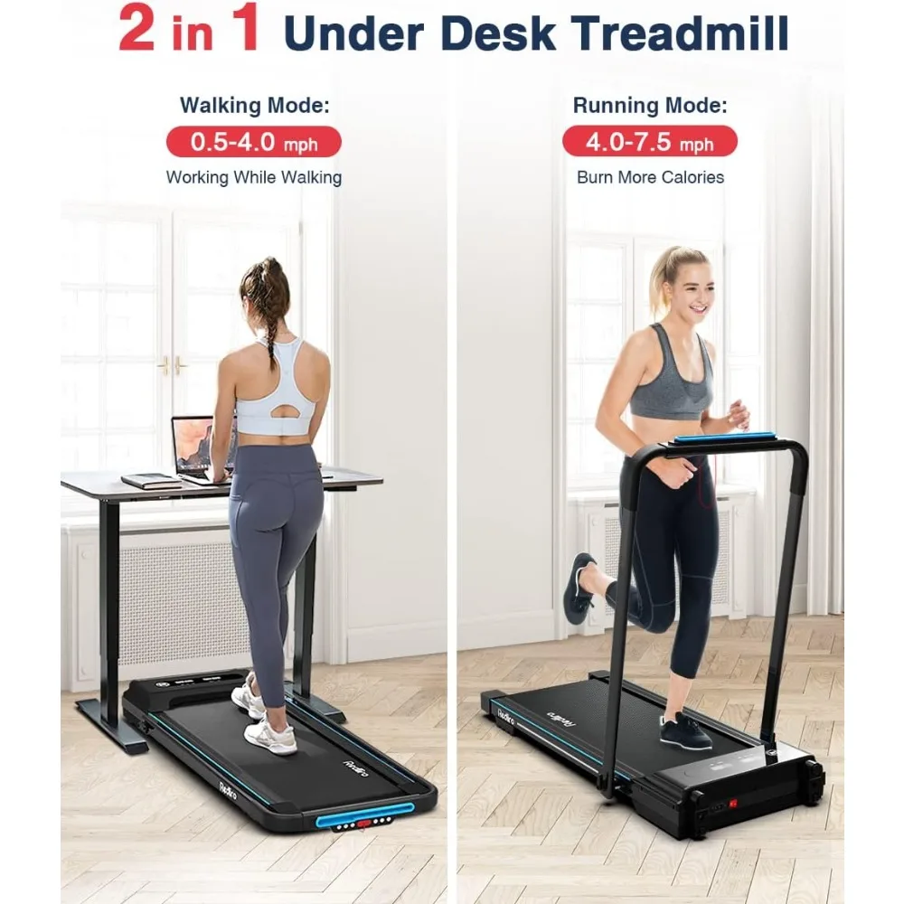 Under Desk Treadmill 2 in 1 Walking Pad, Portable, Folding, Electric, Motorized, Walking and Jogging Machine