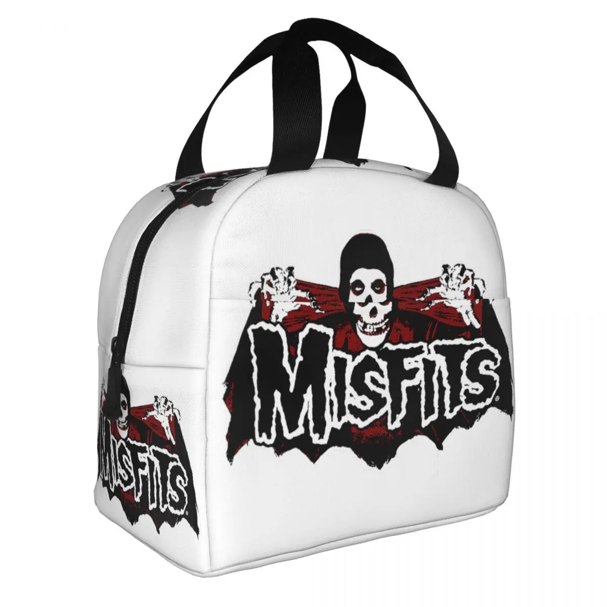 Custom Punk Rock Band Misfits Portable Lunch Boxes Waterproof Cooler Thermal Food Insulated Lunch Bag School Children Student