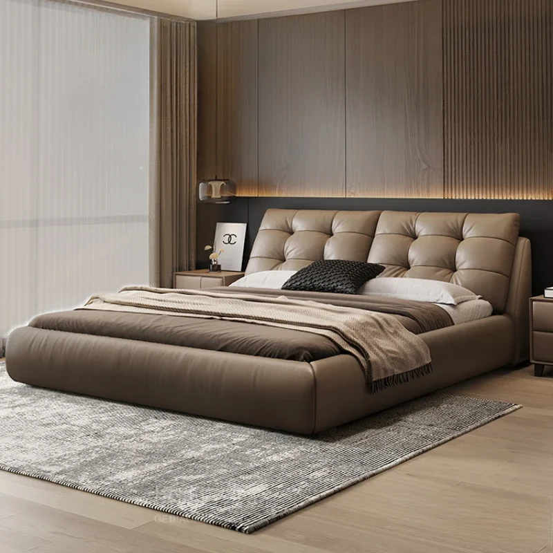 

Leather Luxury Modern Double Bed Storage King Design Adults Loft Double Bed Bedroom Queen Letto Matrimoniale Home Furniture