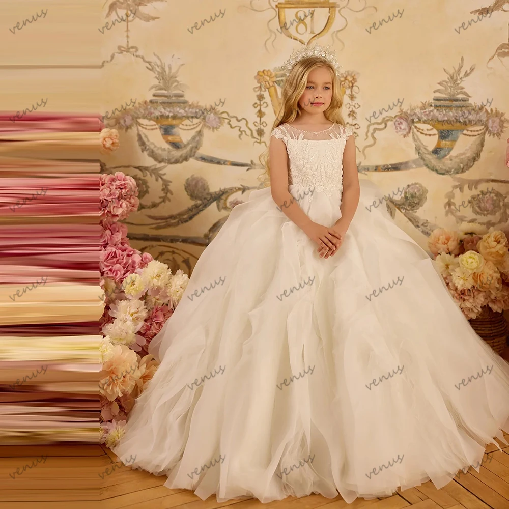 Cute Ball Flower Girl Dresses    Floor-Length Princess Birthday Dress Customized Vestidos De Novia 2026