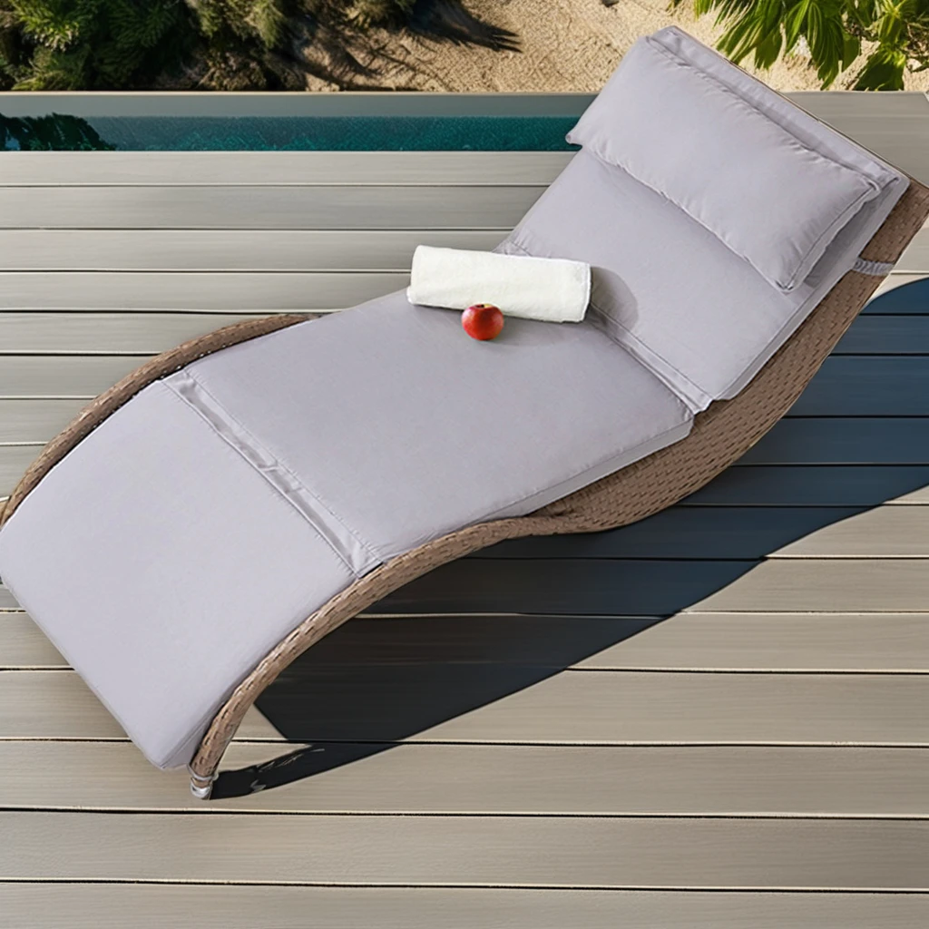 

Luxury Modern Villa Bedroom Hotel Swimming Pool Beach Leisure Rattan Sun Bed Daybed Single Sun r