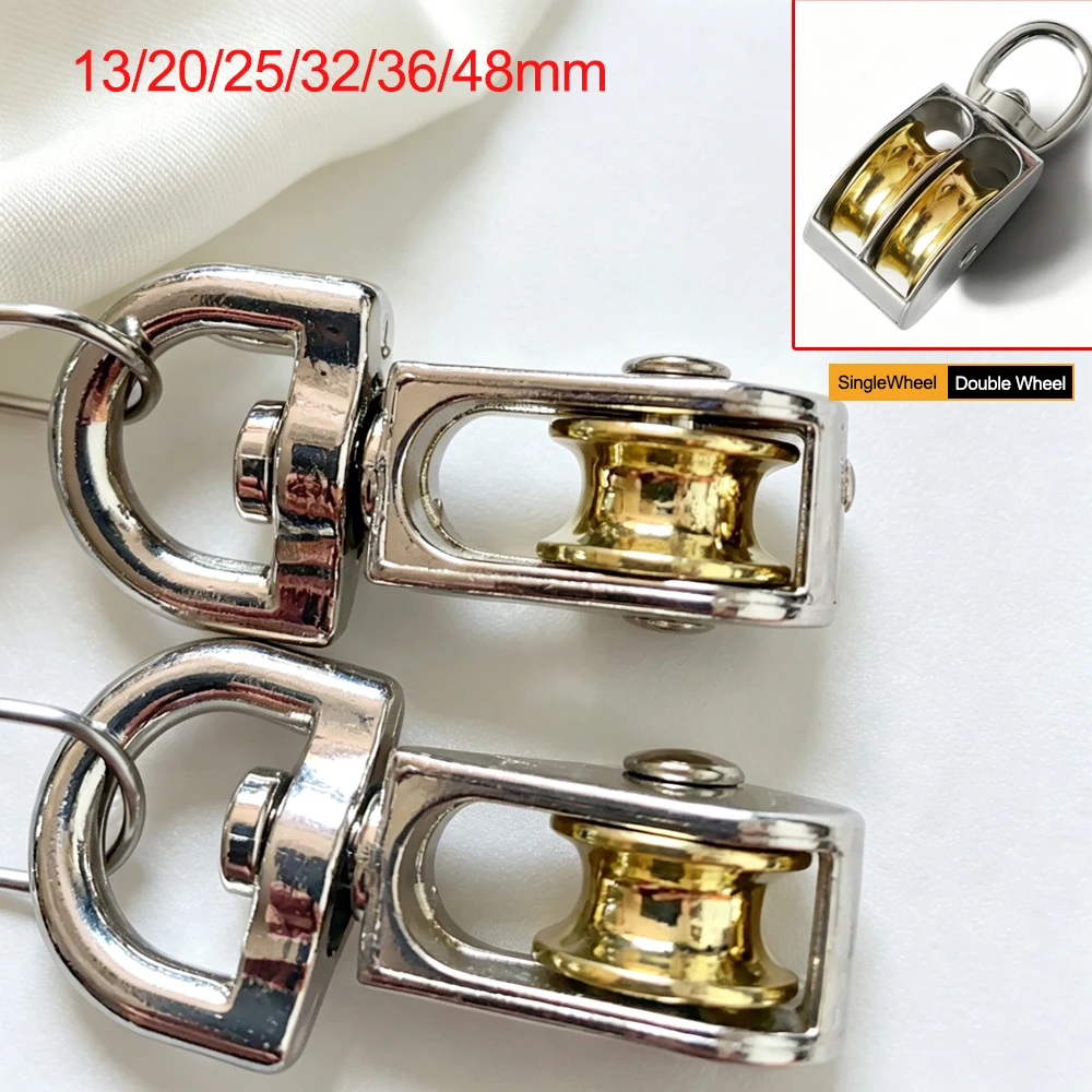 13/20/25/32/36/48mm Metal Sheave Zinc Alloy Fixed Pulley Crown Block And Tackle Lifting Wheel Mini Single/Double Pulley For DIY