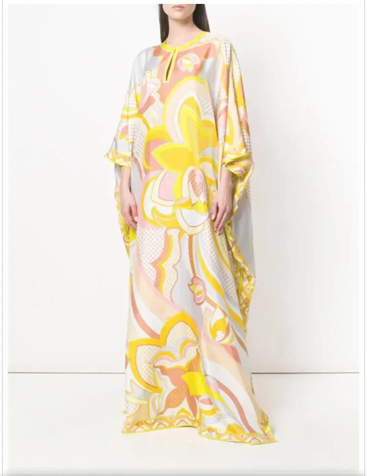

Faionable Loose plus Size Knitted Print Elastied Women's Dr Street Sle V-Ne Long Sve Full-Length Polyurethane ...