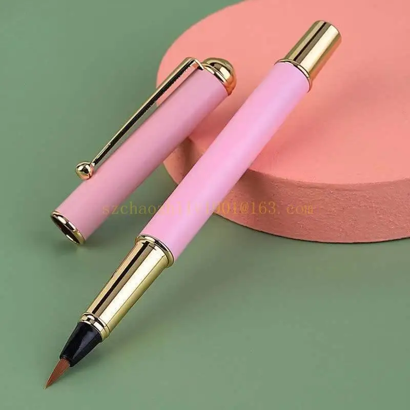 초보자 성인을위한 휴대용 금속 중국어 브러시 서예 펜 피스톤 충전, 어린이 서예 작은 일반 문자 쓰기