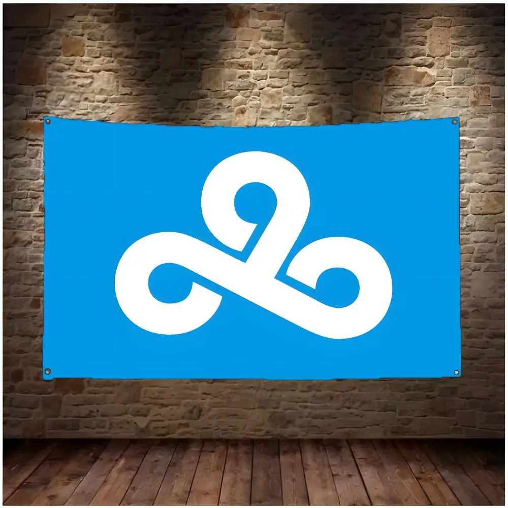 C9 Esports Team Cloud9 Flags Daily Four Ring Borderless Design Indoor & Outdoor Decor Easy to Hang Install