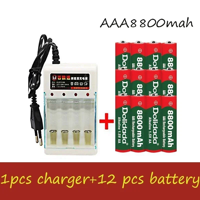 Rechargeable Battery Original AAA 1.5 V 8800 Mah Rechargeable New Alcalinas Drummey +1pcs 4-cell Battery Charger