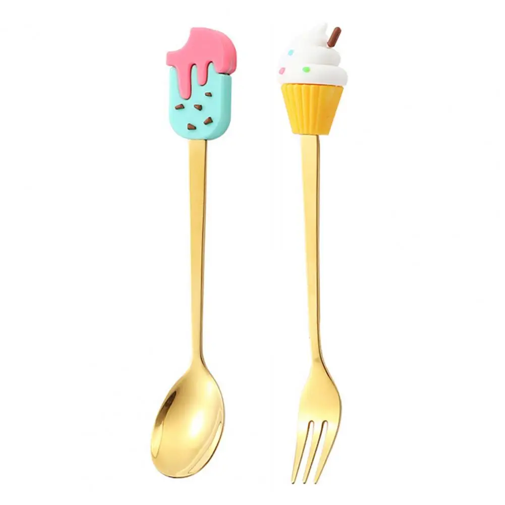 

Stylish Spoon And Fork Set Creative Cartoon Dessert Utensils Dishwasher Safe Cutlery for Parties Beautiful Gift Packaging