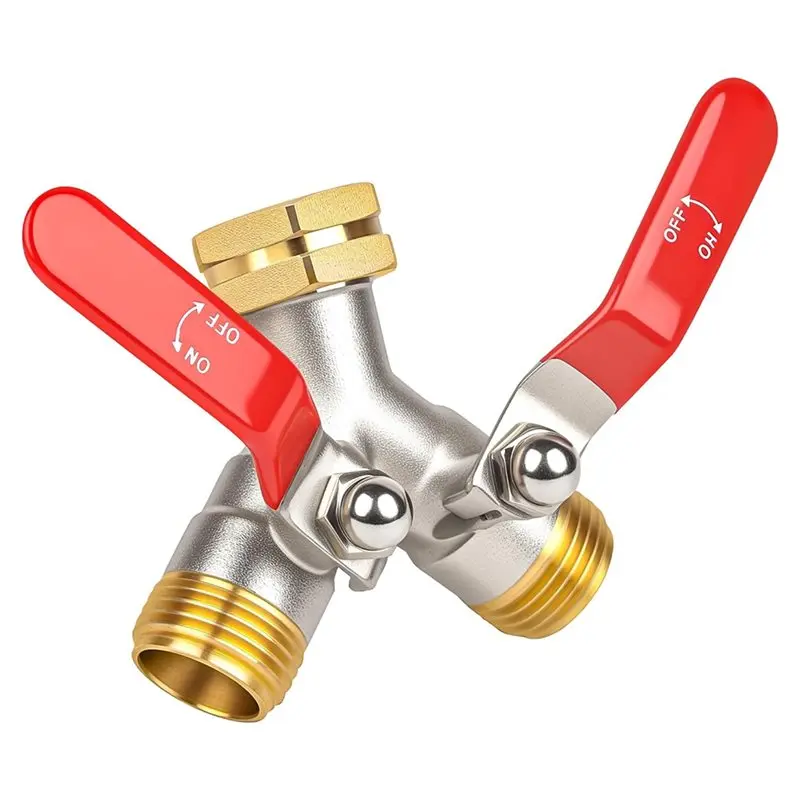 ABYN-Water Faucet Hose Splitter, Garden Hose Splitters 2 Way, 3/4