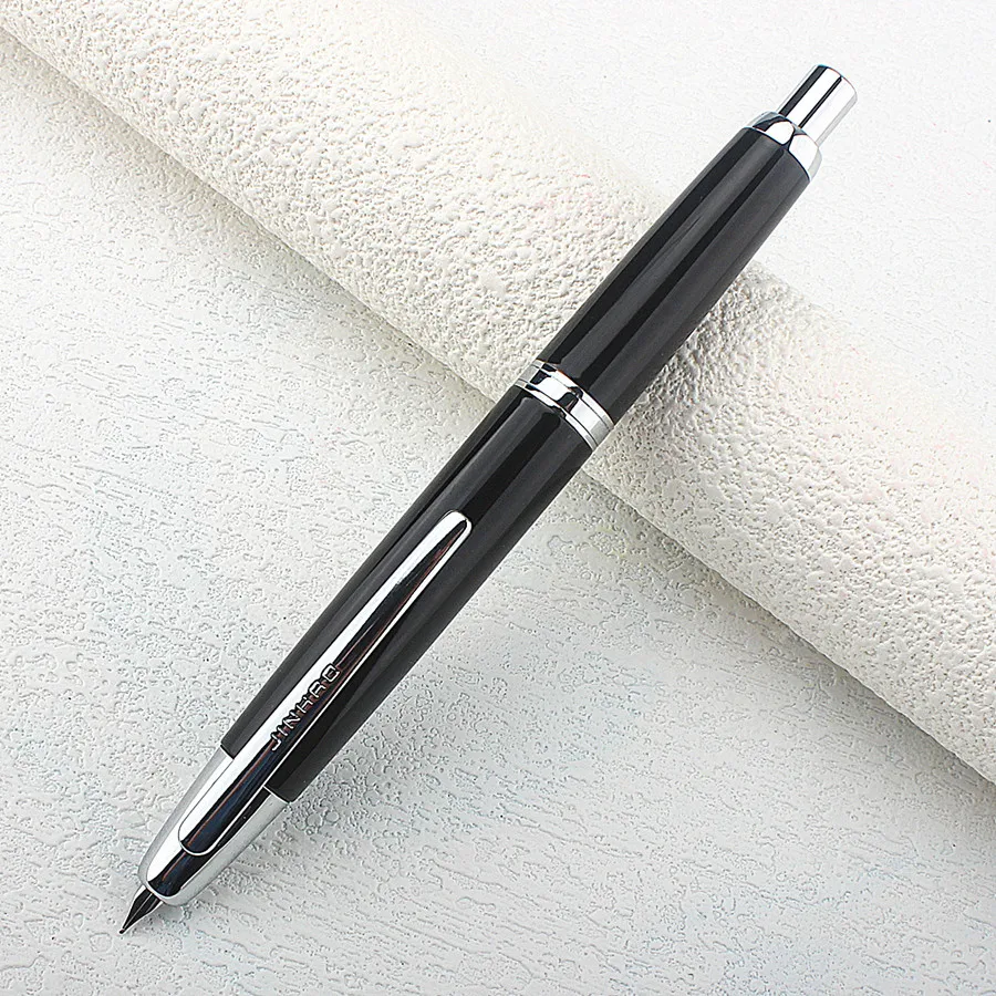 JINHAO 10 Press Fountain Pen Retractable EF/F Nib Metal With Clip Writing Ink Pen Converter School Supplies Stationery PK A1 A2