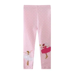 Jumping Meters 2-7T Dancing Autumn Spring Girls Leggings Pants Clothing Embroidery Full Length Girls Baby Skinny Pencil Pants