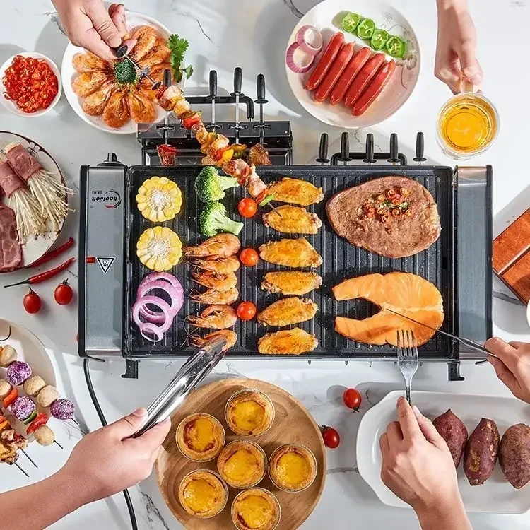 automatic rotating grill new Electric barbecue oven household electric grilled lamb kebab machine smokeless barbecue oven