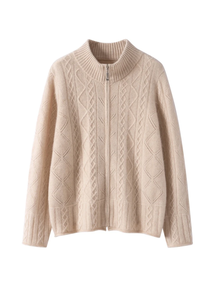 

Light Luxury Autumn Winter Woman Sweater Elegant Female Cashmere Knitted Cardigan Long Sleeve Clothing Tops Ladies Outerwear