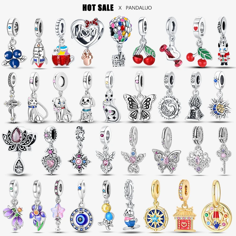 2024 Hot Sale New in Charm Beads Fits Pandora 925 Original Bracelet Necklace Women Retro Color Pendants Bead DIY Jewelry Gifts