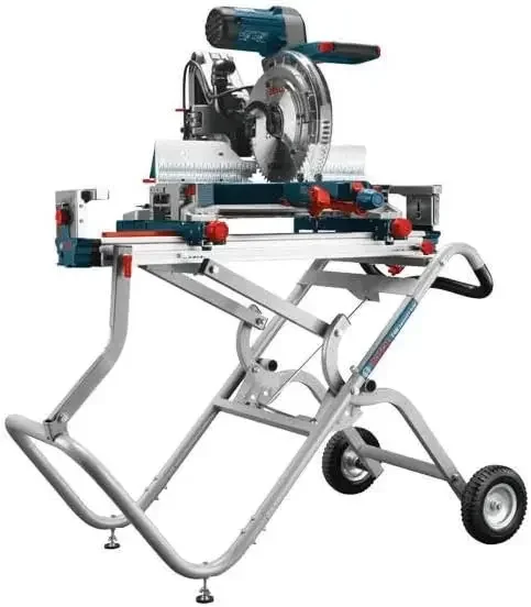 Portable Gravity-Rise Miter Saw Stand with Wheels, 18\' Material Capacity