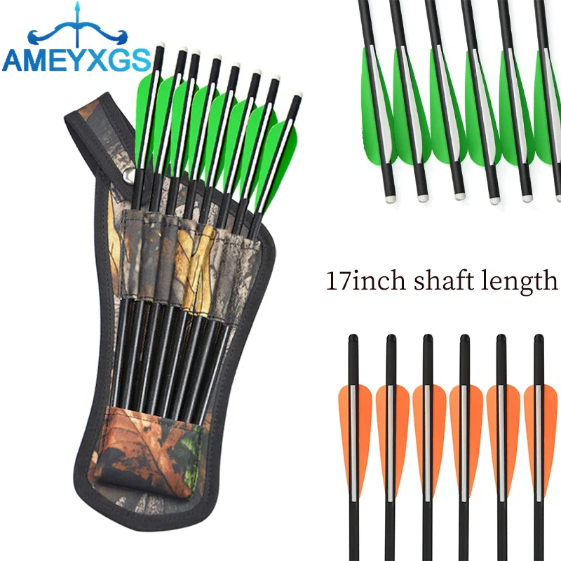 

17 Inches Archery Carbon Arrows Crossbow Bolts Arrow Quiver for Outdoor Hunting Target Game Shooting Training Accessories