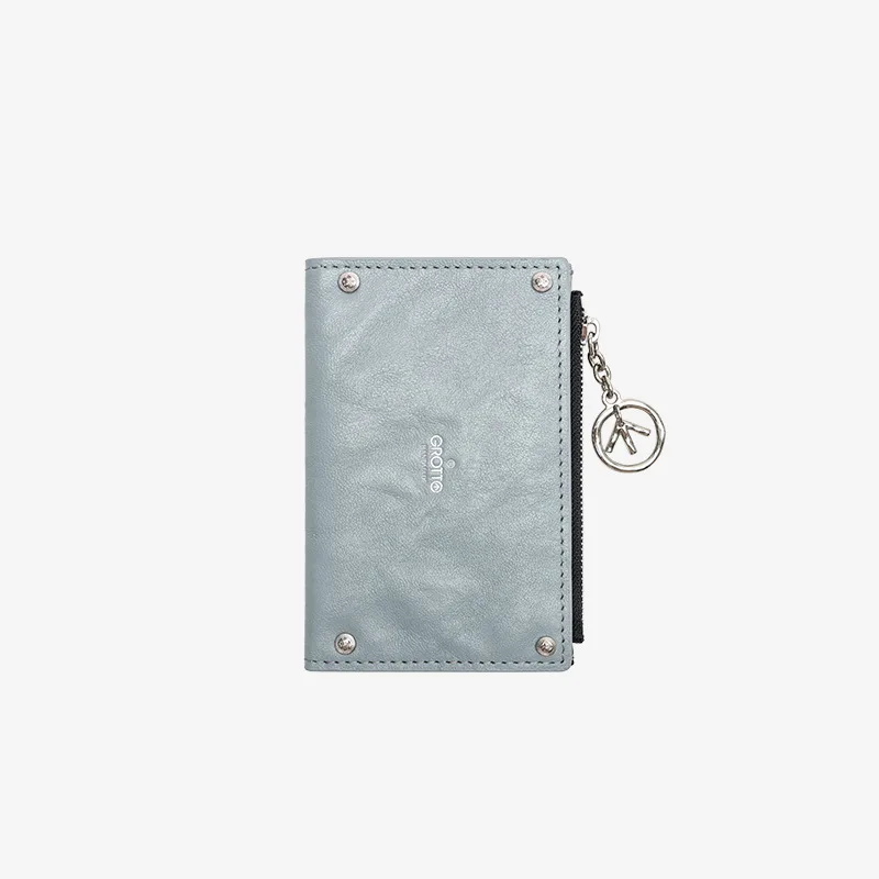 GROTTO Fashion 2025 New High-end Vegetable-tanned Sheepskin Leather Women's Card Holder Wallet Versatile Short Wallet