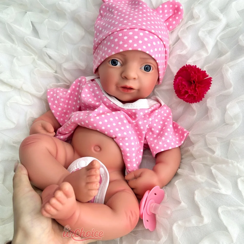 44 cm corpo intero morbido silicone rinato bambina morbida realistica pelle 3D bambola ponderata dettagli realistici regalo per pazienti da demenza