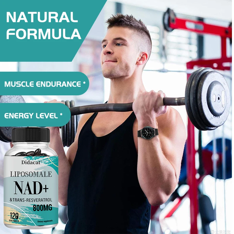 Liposomal NAD+ with Trans-Resveratrol Supplement - High Dose 800mg for Optimal Absorption - Supports Heart, Cell & Muscle Health