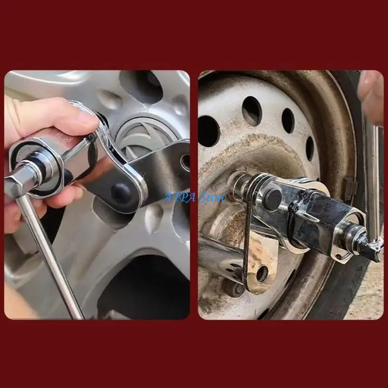 U13C 40Cr Steel Wheel Fastener Removal with 4 Drive Heads, Lug Nut Remover Tool for Tire Change, Wheel Care and General Vehicle