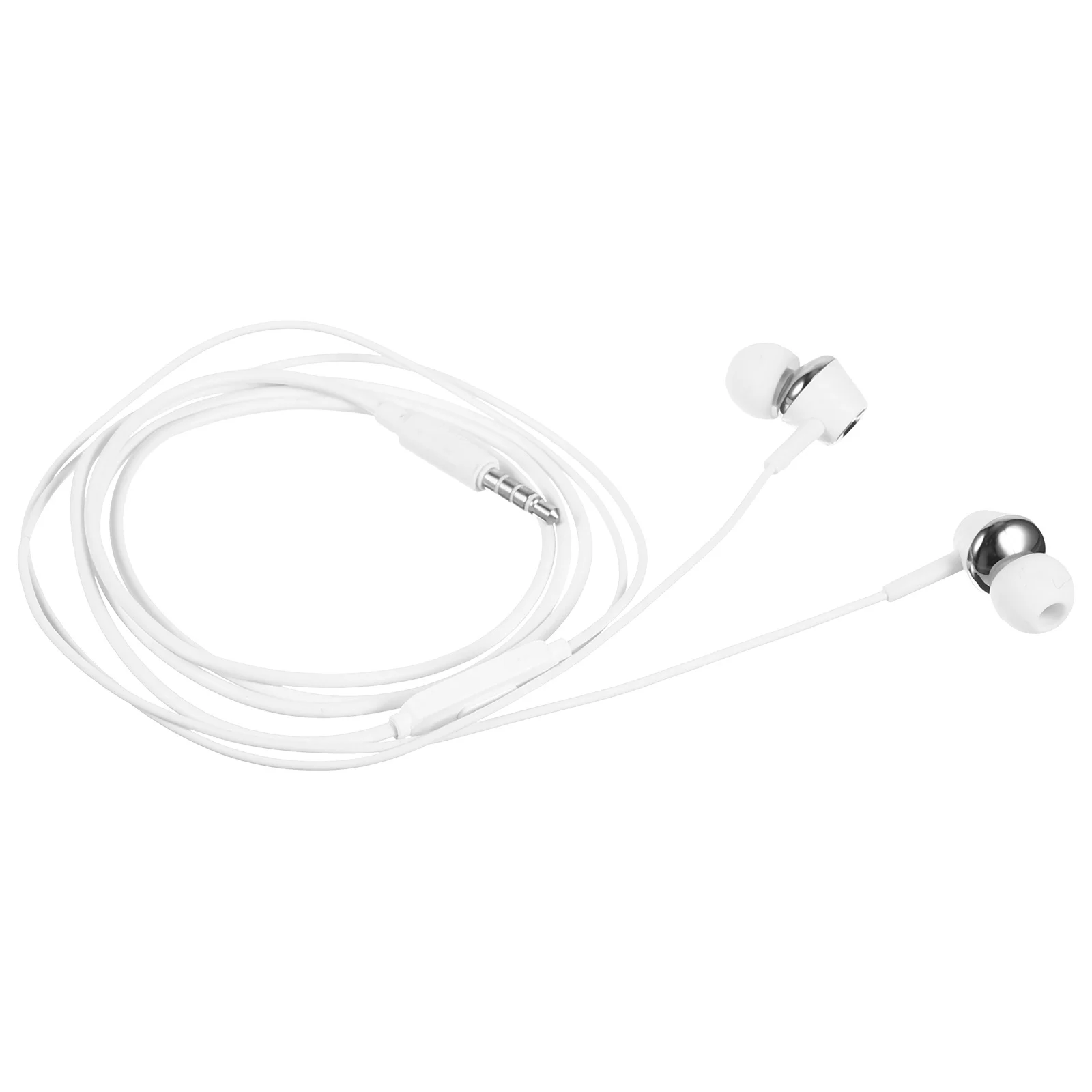 1 セット ワイヤー制御ベース インイヤー ヘッドフォン シルバー 耐久性のあるマイク イヤフォン 軽量 コンフォートフィット インイヤー タイプ イヤホン ギフト