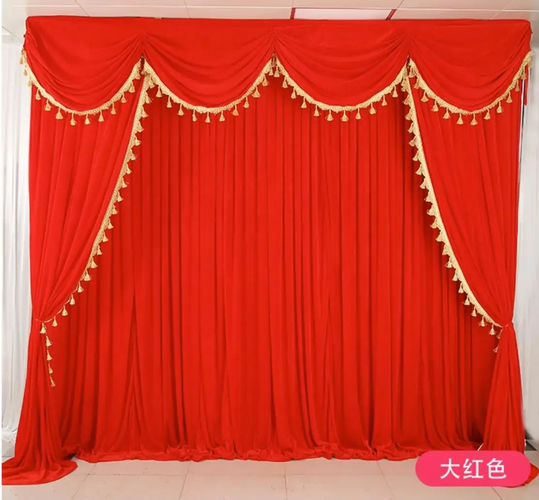 Burgundy Thick Velvet Fabric Backdrop Curtain Drapes for Wedding, Church, Home, Window Decor