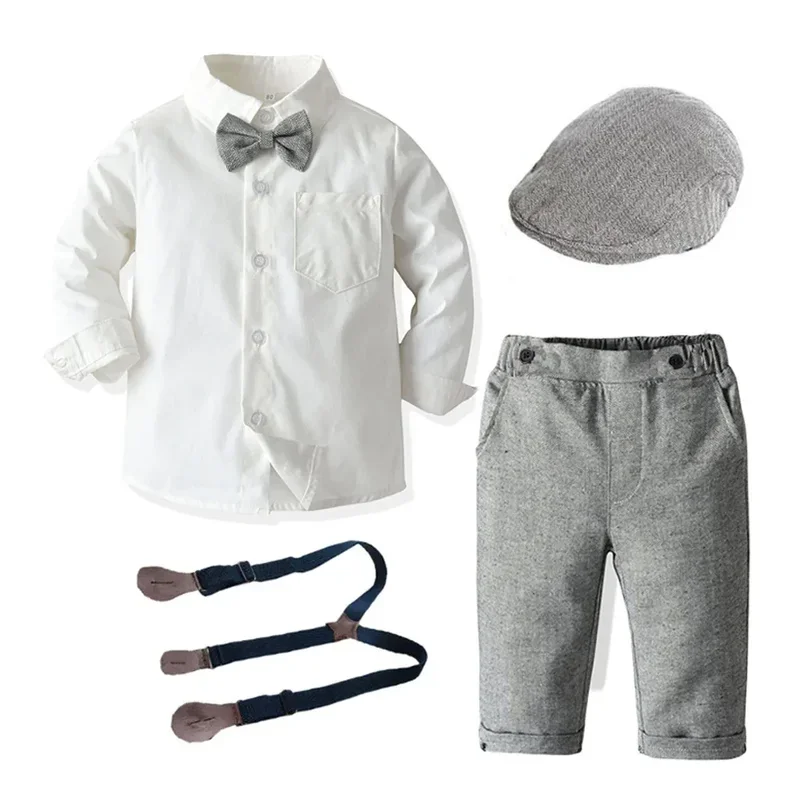 Kind Bruiloft Jongens Formele Partij Outfits Kleding Set Verjaardag Peuter Effen Gentleman Kinderen Elegant Pak 1 2 3 4 5 6 Jaar Jurk