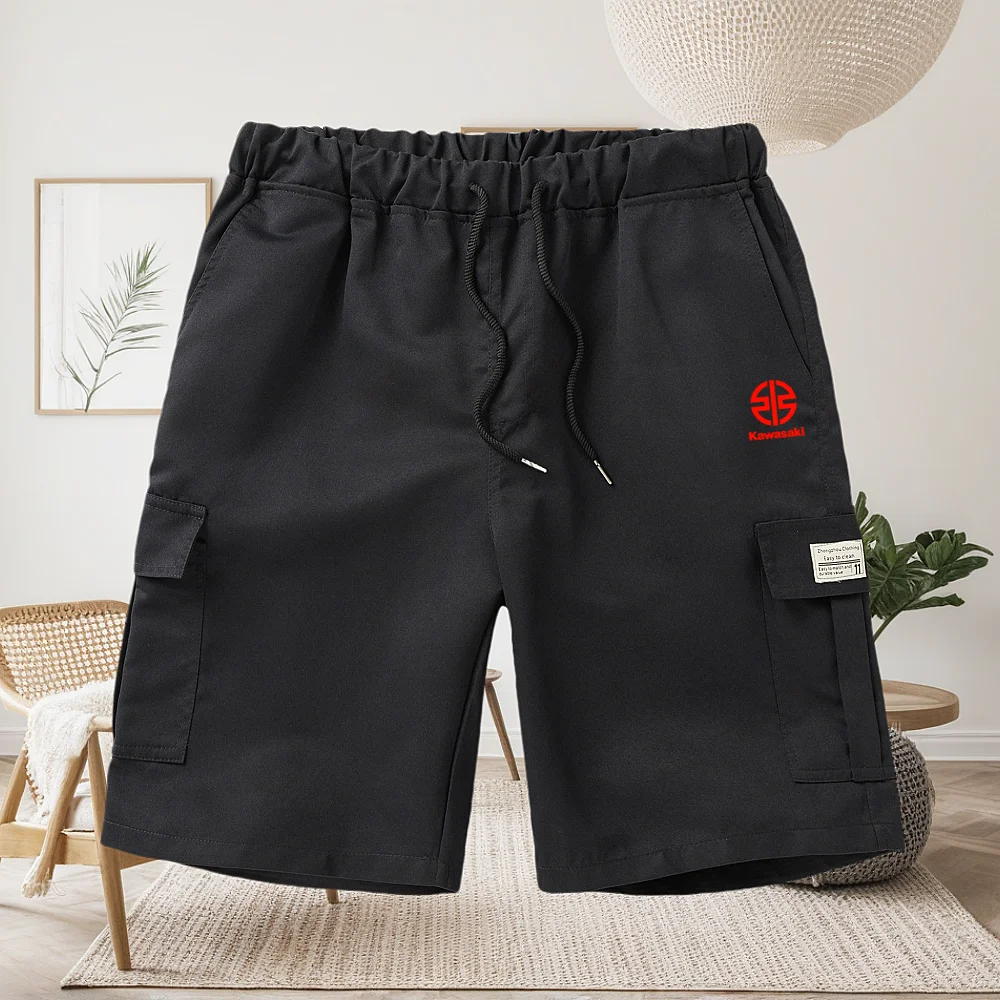 

KAWASAKI new workwear shorts men's fashionable casual shorts running shorts loose knee length shorts outdoor jogging shorts