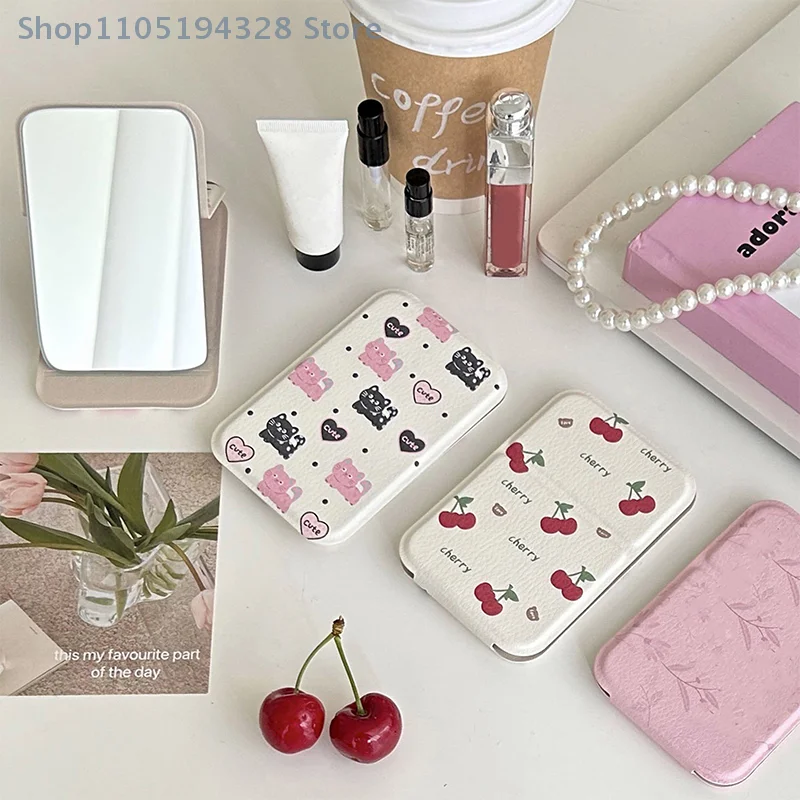 [MP] مرآة جيب صغيرة محمولة عالية الوضوح للمكياج بزاوية قابلة للتعديل قابلة للطي لمستحضرات التجميل أداة صغيرة لسطح المكتب للنساء