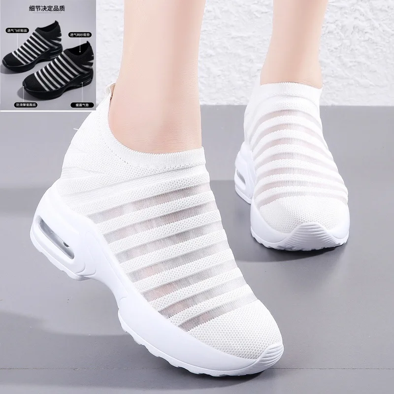 Women Dancing Sneakers Breathable Walking Mesh Platform Shoes Sneakers for Women Gym Vulcanized Shoes Female Footwear