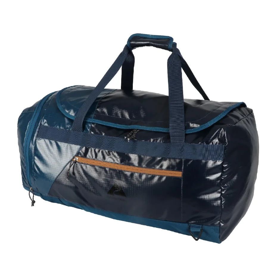 

70L Coated Polyester Ripstop Duffel Bag with Backpack Straps Blue